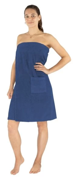 Damen-Saunakilt „Mardin“ Aus Bio-Baumwolle Marine -Normani 180591