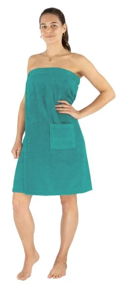 Damen-Saunakilt „Mardin“ Aus Bio-Baumwolle Petrol 14 Damen-Saunakilt „Mardin“ Aus Bio-Baumwolle Petrol -Normani 180599