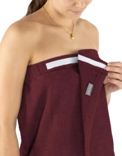 Damen-Saunakilt „Mardin“ Aus Bio-Baumwolle Burgund -Normani 180601